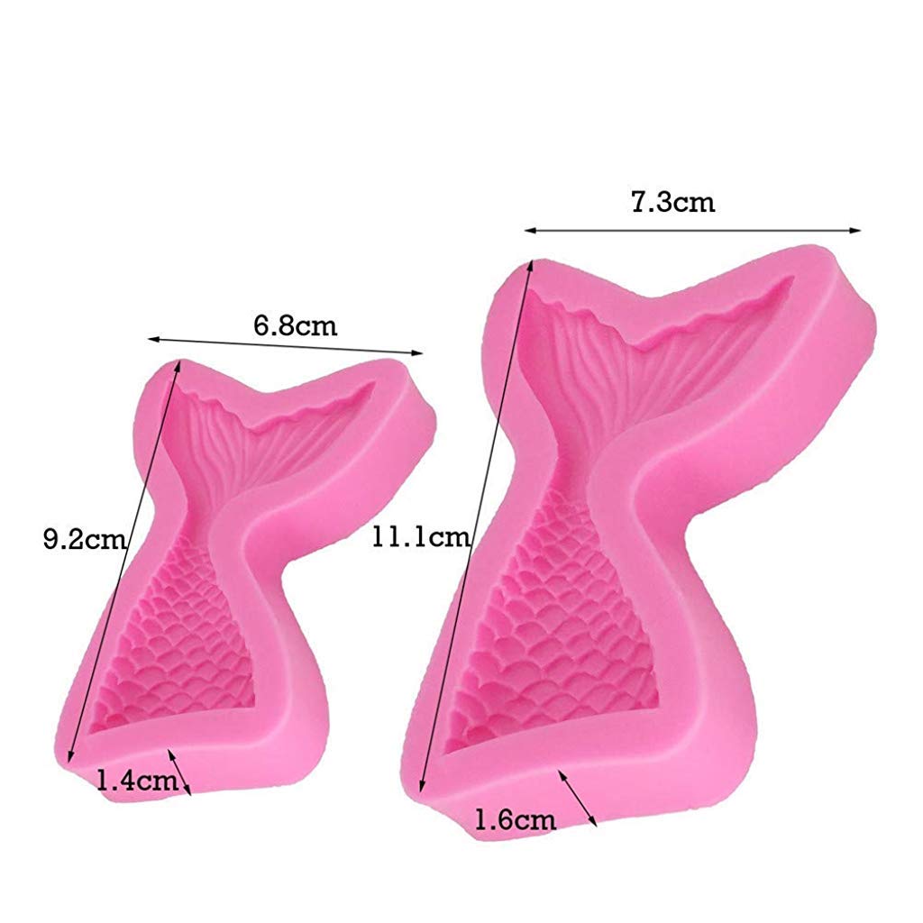 4 Pieces Mermaid Tail Mould, Silicone Mermaid Cake Moulds Chocolate Fondant Moulds 3D Mermaid Icing Moulds Seashell Cake Soap Moulds for Soap Making