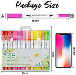 HASTHIP Fineliner Pen Set for Coloring and Calligraphy featuring 0.4 mm Tips & 36 Colors | Water-Based Non-Toxic Ink