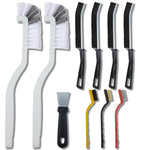 HASTHIP Gap Cleaning Brush Set for Kitchen and Bathroom with 11pcs Curved and Grout Brushes