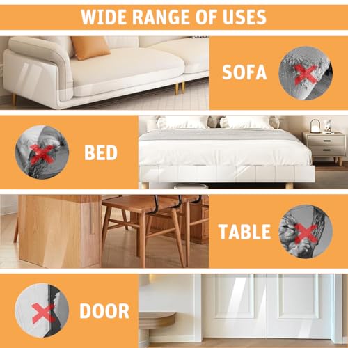 HASTHIP® Cat Scratch Furniture Protector Tape, Extra-Thick Clear Adhesive Guard for Leather & Wooden Surfaces, Couch & Sofa Shield, Claw Resistant Vinyl Sheet 45x300cm