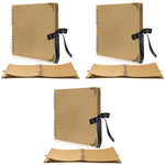 HASTHIP Scrapbook Album 8x8 with 60 Blank Pages for DIY Art and Baby Milestone Memories | 3PCS
