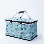 HASTHIP® Cesta de Comida Plegable 25L Cesta de Picnic Impermeable de Tela Oxford con Marco y asa de aleación de Aluminio 43x23x23.5cm