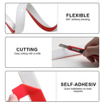 HASTHIP Flexible Quarter Round Molding for Bathroom and Kitchen | 2m PVC Self Adhesive White Trim