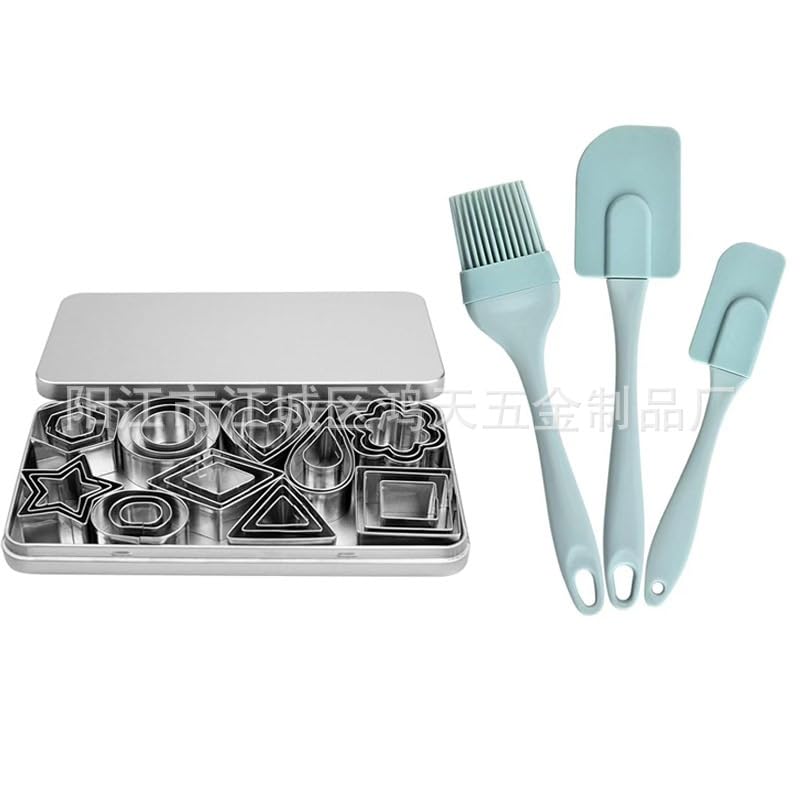 HASTHIP® 33-piece mini fondant cookie mold set, suitable for various shapes of frying egg molds and tin boxes for packaging