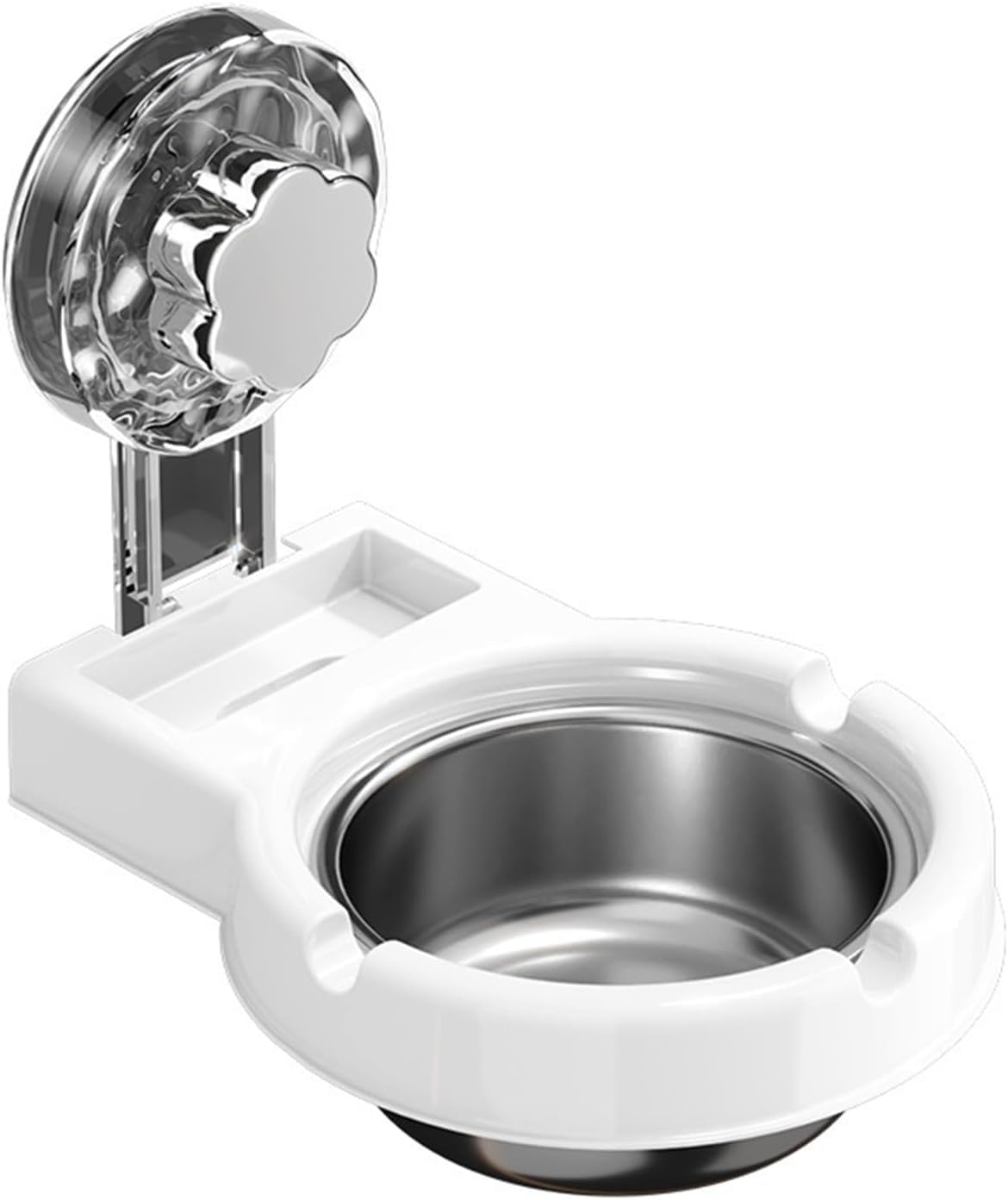 HASTHIP Wall Smoke Ashtray for Bathroom with Suction Cup Mount and Removable Stainless Steel Bowl