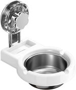 HASTHIP Wall Smoke Ashtray for Bathroom with Suction Cup Mount and Removable Stainless Steel Bowl