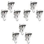 HASTHIP Cat Wall Hooks 9PCS for Kitchen and Bathroom featuring PVC Cartoon Tail Design