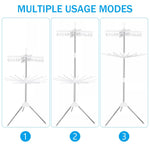 HASTHIP Cloth Stand for Drying Clothes with 3 Tier Foldable Rack and 24 Clips | White 68.5x68.5x170 cm