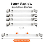 HASTHIP Ironing Board Cover Clips for Sheets and Cushions with 9 in Elastic Dual Clip Fasteners