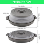 HASTHIP Microwave Plate Cover for Heating with 10.6 in Collapsible Lid and Steam Vent | Grey