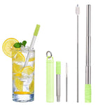 HASTHIP Reusable Straw for Travel with 3.8–8.3 in Retractable Design and Cleaning Brush | 304 Stainless Steel Eco Set