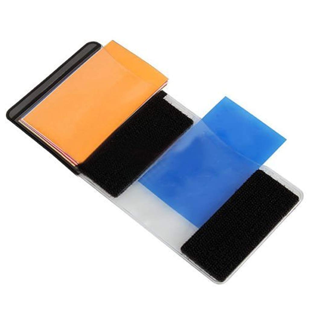 HASTHIP Flash Color Gel Filter Set for Canon Nikon Yongnuo | 12pcs with Velcro Holder