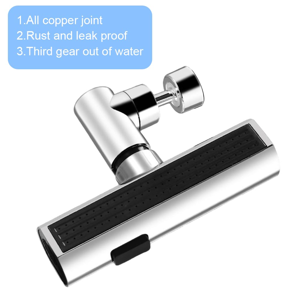 HASTHIP Tap Extender for Kitchen Sink with 22mm Female Thread featuring 360° Swivel | 3 Spray Modes and ABS Metal Connector