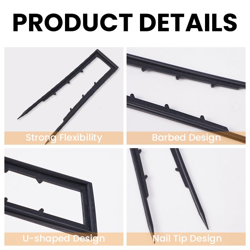 HASTHIP Landscape Staples for Artificial Turf and Weed Barrier Fabric 50 pcs 15cm Plastic U Shape Pins