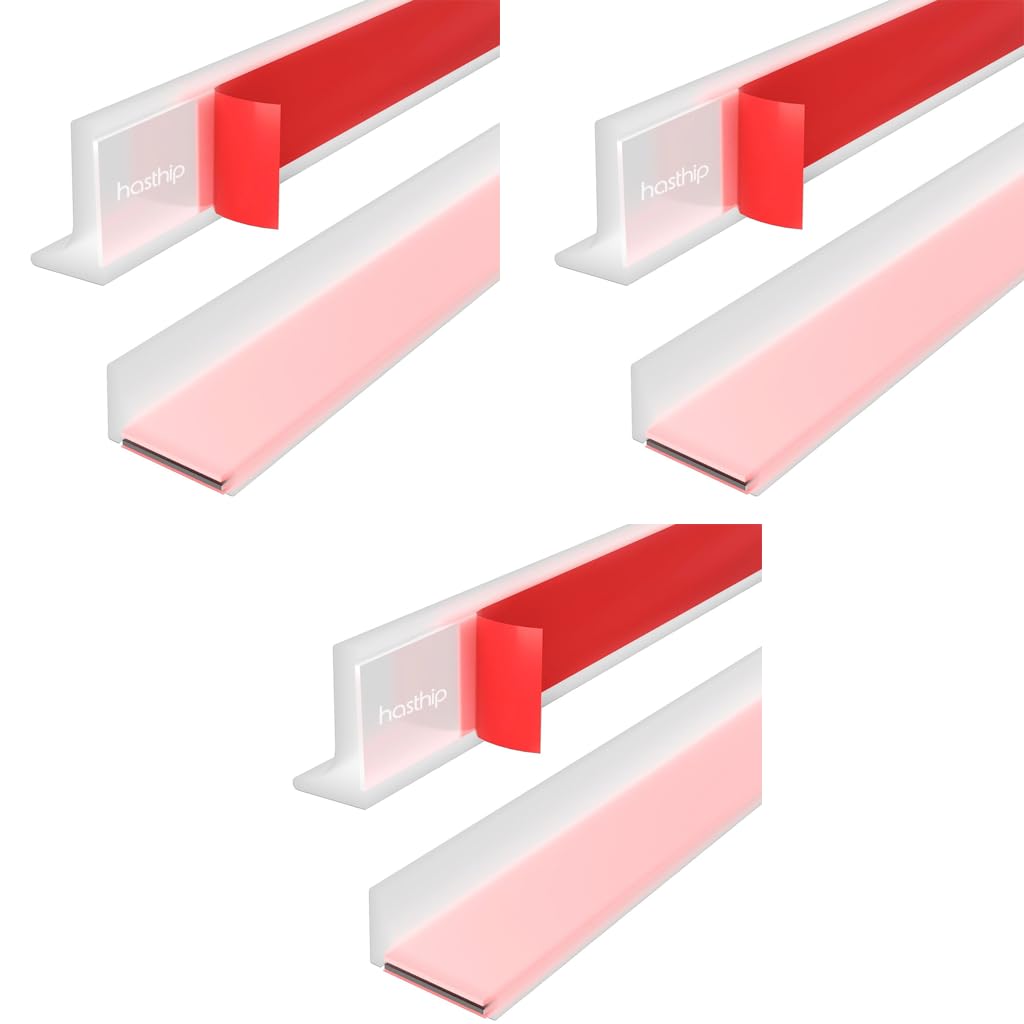 HASTHIP Shower Threshold Water Dam for Bathroom and Kitchen | 59 in Self-Adhesive Silicone Blocker