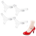 HASTHIP® 2 Pares Correas Transparentes Antideslizantes para Tacones Altos de Mujer, Correas Ajustables y Removibles de Silicona Texturizada para Zapatos Seguros y Cómodos