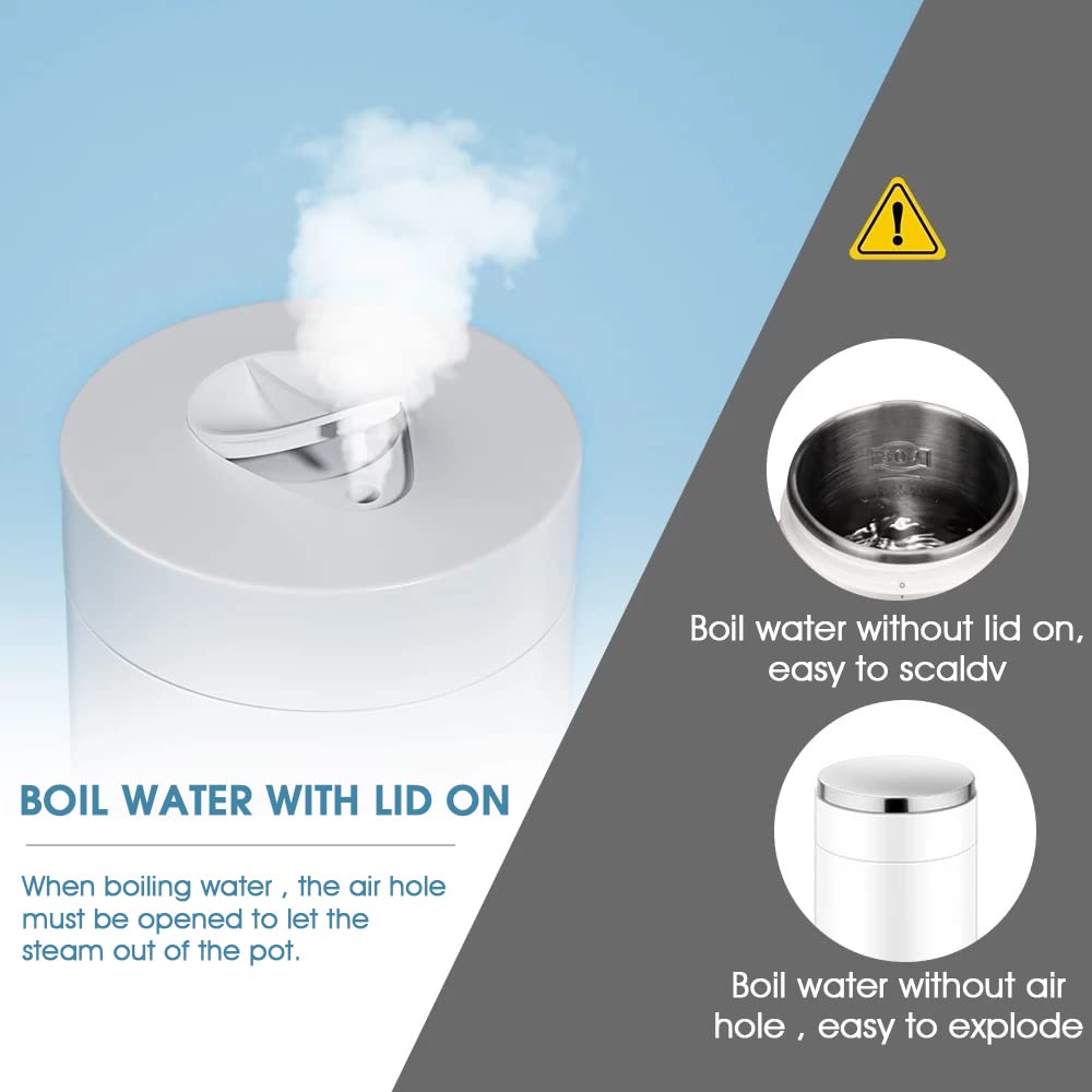 HASTHIP Electric Kettle for Travel with 400 ml Capacity and 300W Rapid Heating | 304 Stainless Steel Portable Hot Water Boiler