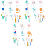 HASTHIP Silicone Straw Tips for Reusable Drinking | 18PCS Anti Dust Caps 6–8 mm for Kids