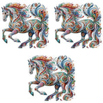 HASTHIP® 5D Diamond Painting Kit Three-Dimensional Aesthetic Dazzling Home Decor DIY Art with Accessories Tools 12X12 Inches Horse 3PCS