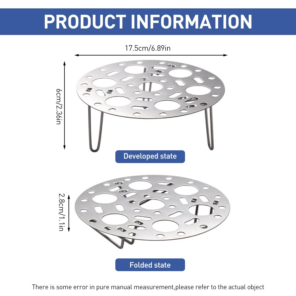 HASTHIP® Folding Steamer Rack, Stainless Steel Steamer Tray Kitchen Household Thickening Egg Steamer Egg Rack Folding Steamer Grid Waterproof