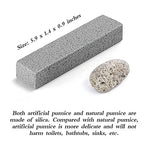 HASTHIP® 2PC Pumice Stone Scrubber, Pumice Stone for Foot Scrub Remove Toilet Bowl Hard Water Rings, Calcium Buildup and Rust Suitable for Cleaning Toilet, Bathroom, Kitchen Sink, Grill(Gray