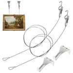 HASTHIP® Picture Hanging Wire Hooks Kit 59 inches Adjustable Picture Hanging Hooks Heavy Duty Stainless Steel Wire Hook for Hanging Pictures Picture Rail Hooks