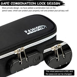 HASTHIP® Canvas Large Capacity Pencil Case with Combination Lock 4 Layer Compartments Big Pencil Pouch for Boys Girls Waterproof Box Pen Insert Compartment School Black 2PCS