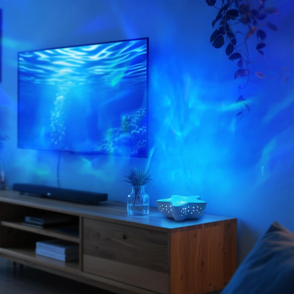 HASTHIP Ocean Wave Projector Night Light with 7 Water Ripple Modes