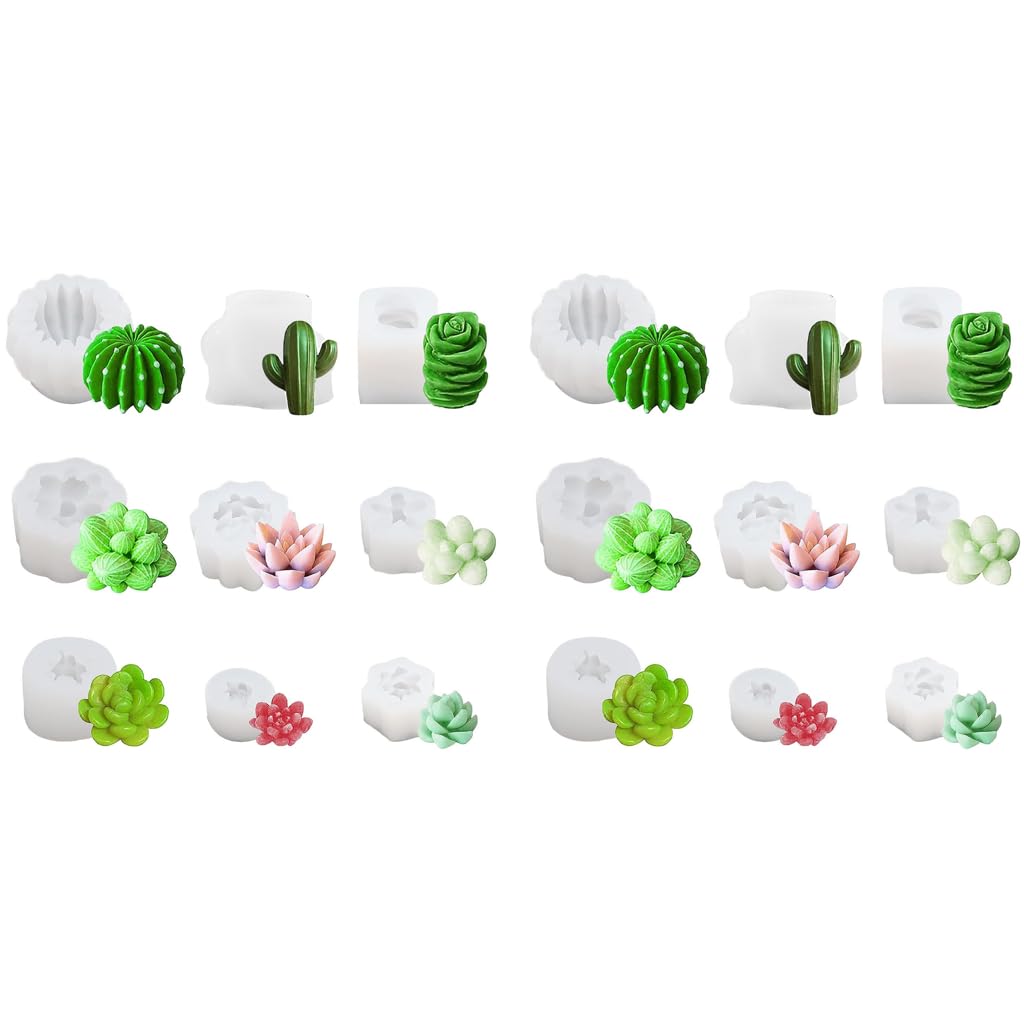 HASTHIP Succulent Silicone Molds for DIY Resin Desk Decor featuring 18PCS 9 Styles | Reusable Food‑Grade Material