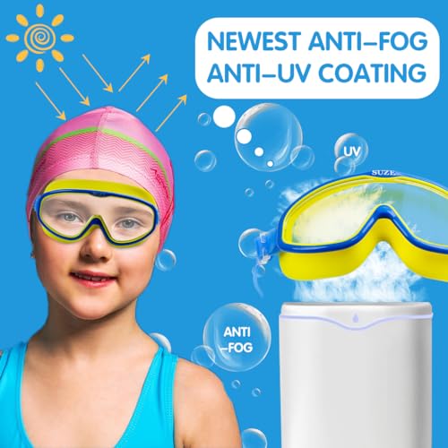 HASTHIP® Kids Leakproof Anti-Fog Yellow Swimming Goggles With Integrated Ear Plugs