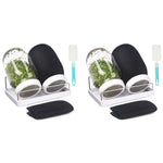 HASTHIP Seed Sprouting Jar Kit for Homemade Bean Sprouts with 32oz Glass and Stainless Steel Mesh Lid | Light Shield Sleeve and Stand