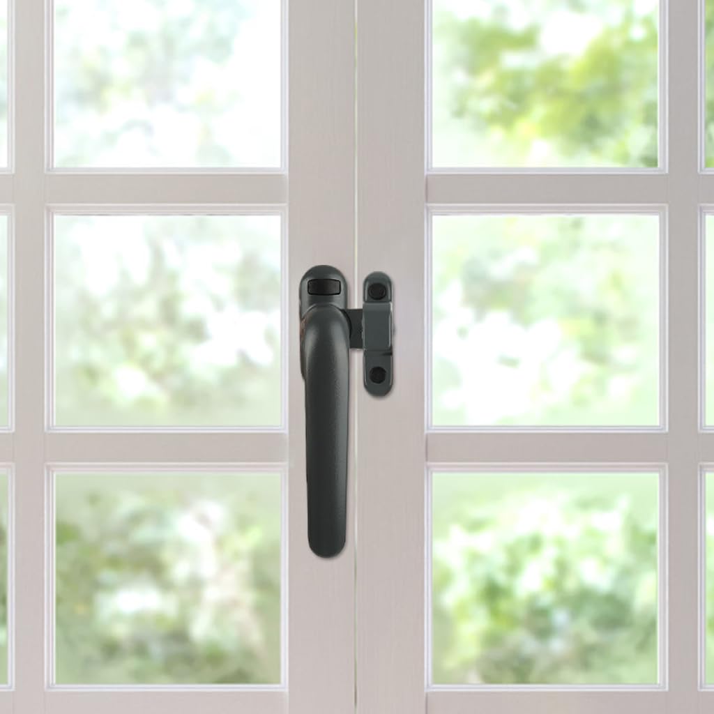 HASTHIP Casement Window Lock Kit for Aluminum Windows with Left Handle and 4 Screws | Grey