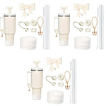HASTHIP Stanley Cup Accessories Kit 27PCS for Personalizing & Protecting Cups | Includes Straws Brush Bow Cap and Butterfly Charm