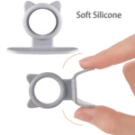HASTHIP Silicone Toilet Lid Lifter Rings for Bathroom Use with Peel and Stick Cat Design Pack of 4