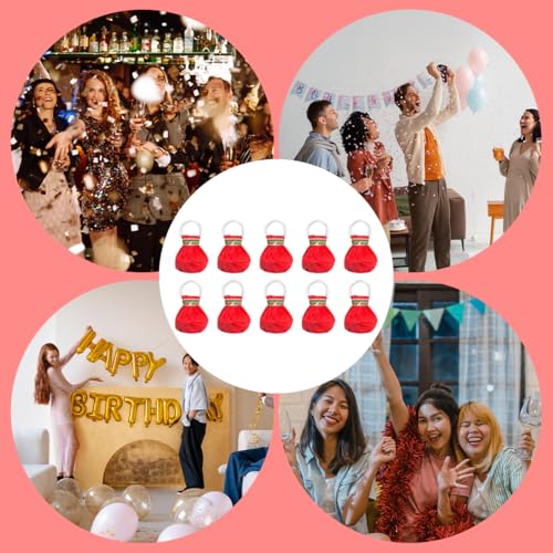 HASTHIP® 10Pcs Red Hand Throw Confetti Paper Streamers,Pull Ring Ribbon Pull Flower Spray For Anniversary,Party Popper for Celebration and Party Birthday Decor Supplies Decor