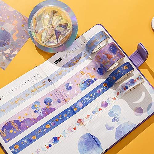 HASTHIP Washi Tape Set for Journals and Crafts with 10 Rolls and 10 Sticker Sheets | Purple