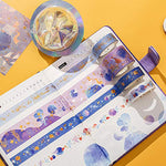 HASTHIP Washi Tape Set for Journals and Crafts with 10 Rolls and 10 Sticker Sheets | Purple