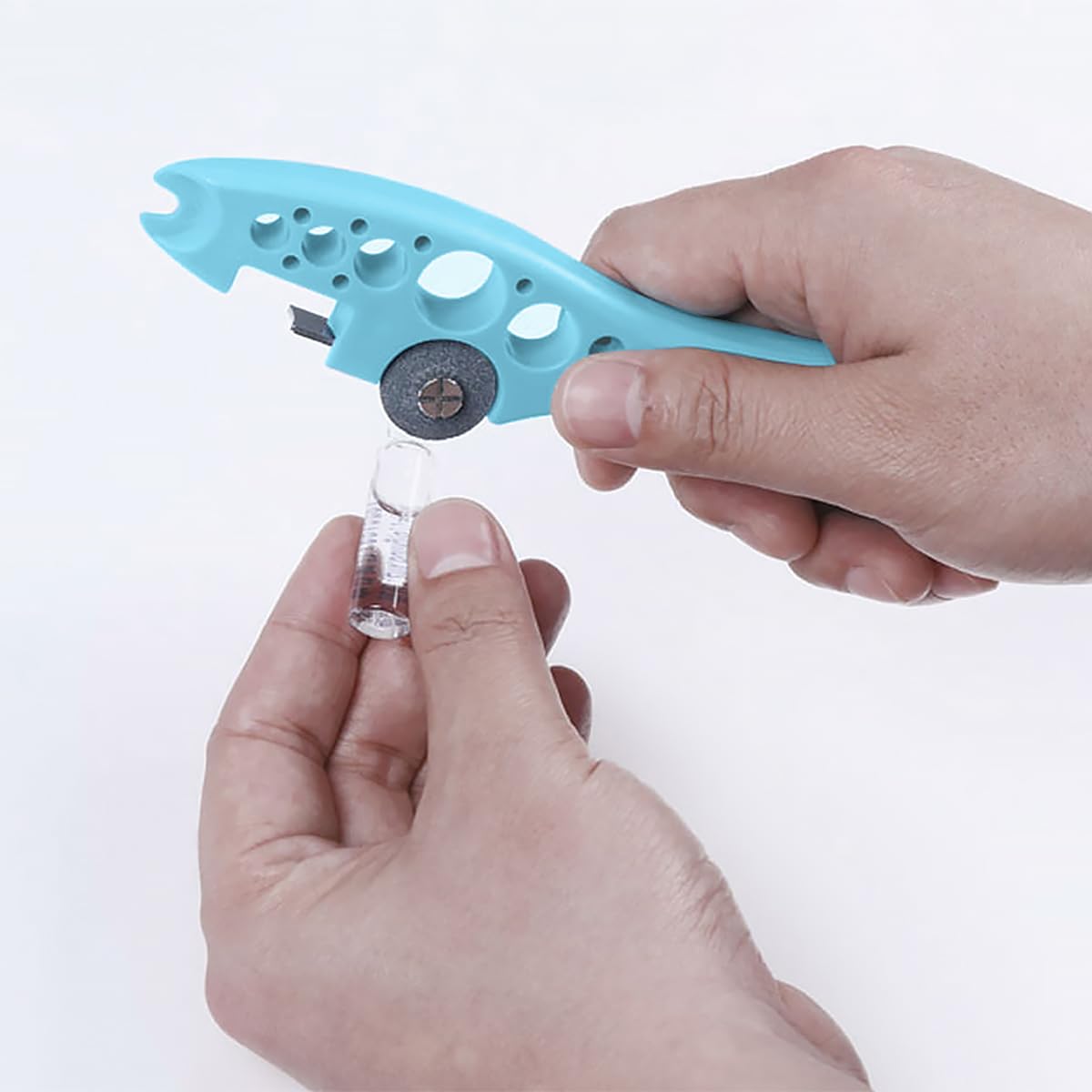 HASTHIP Ampule Cutter for Doctors with 5 Replaceable Grinding Wheels and ABS Handle | Blue