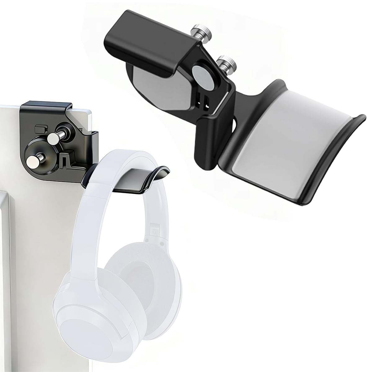 HASTHIP® ZORBES Monitor Stand for Headphones and Headsets, Clamp-On Adjustable Headset Holder Space-Saving Desk Organize, Hanging Headphone Holder with Secure Support for PC, Monitor & Gaming Setup