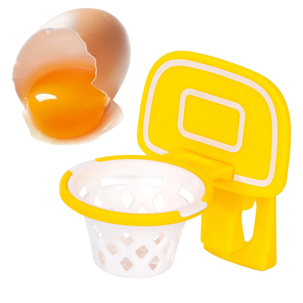 HASTHIP Kitchen Egg Yolk Separator for Baking and Cooking with Clip On Bowl Edge | Fun Basketball Hoop Design and BPA Free Plastic