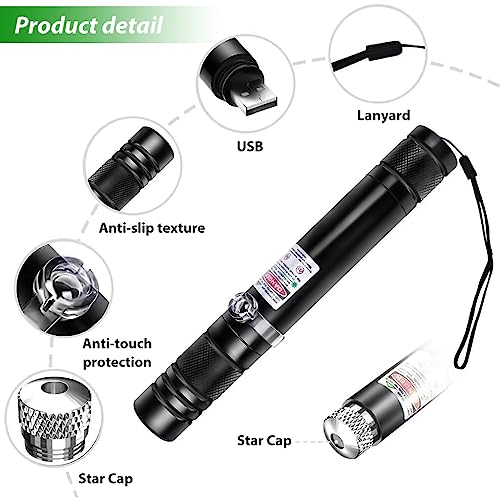 HASTHIP® Puntero láser verde recargable por USB