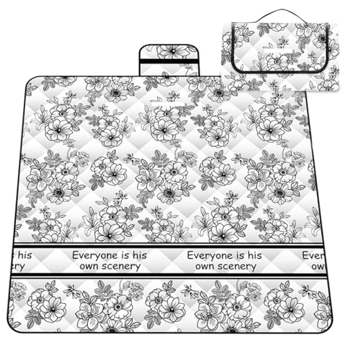 HASTHIP® Extra Large Picnic Blanket Waterproof, 80"x 80"Foldable Machine Washable Beach Blanket, Outdoor for 6-8 Adults,Suitable Indoor Crawling, Park Beach, Camping, Hiking, Family Travel