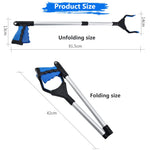 32" Foldable Litter Picker Long Arm Litter Picking Equipment Rubbish Pick Up Hand Tool Reaching Aids Grabber Tool for Elderly