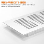 HASTHIP Ventilator Cover for Cabinets and Wardrobe Doors with Screw Mounting 17.7 x 1.9 in Aluminum | Silver Tone Finish