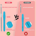 HASTHIP Crochet Hook Set for DIY Crafts with 9 and 12 Sizes and Soft Rubber Handles | Portable Storage Bag