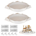 HASTHIP Bathroom Organizer for Corner Storage with No Drill Installation and ABS Shelves | Pack of 2 Space Saver for Modern Washroom Décor