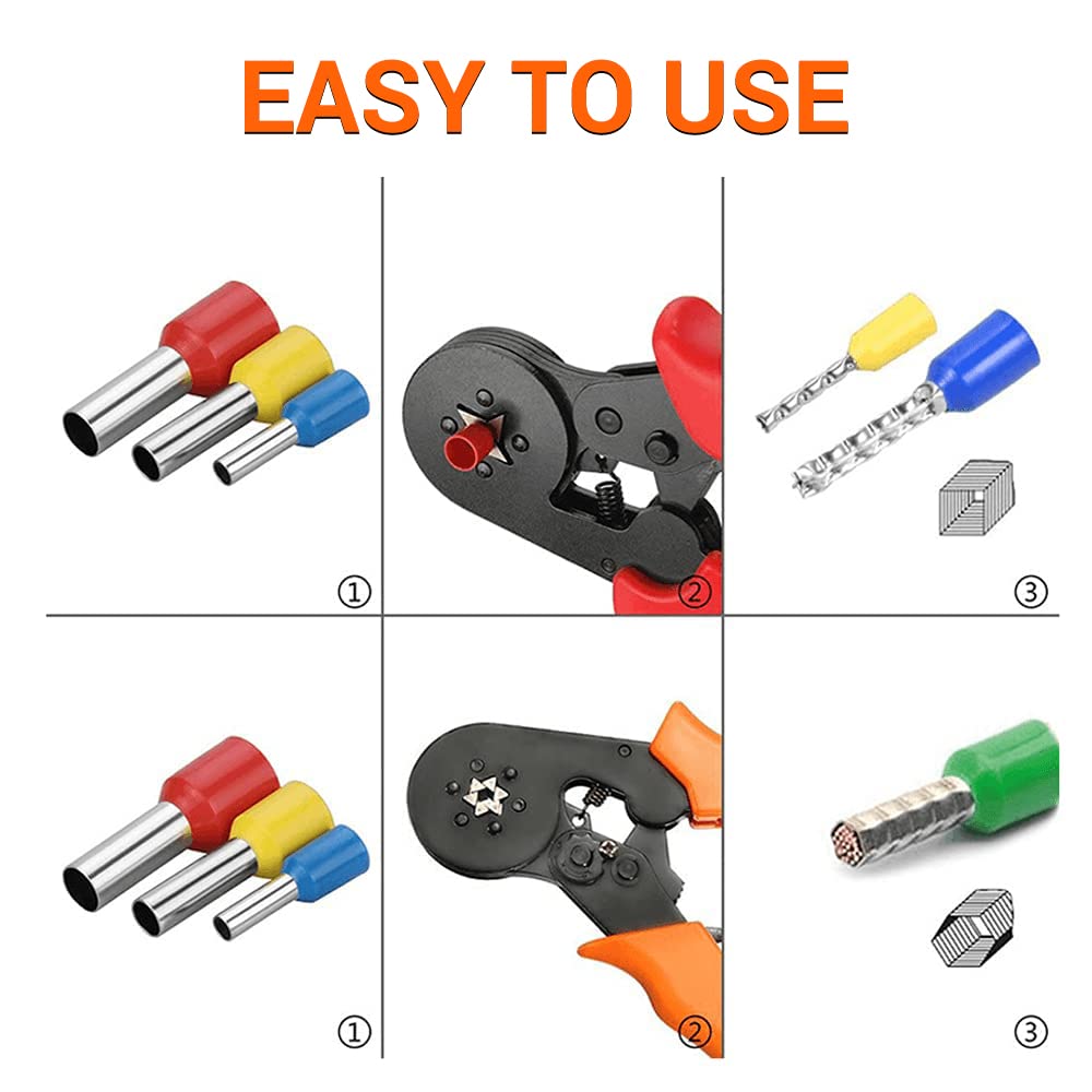 HASTHIP Ferrule Wire Crimp Connector Kit for Wiring Projects with 1200pcs Copper Terminals