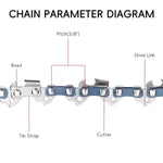 HASTHIP Chainsaw Replacement Chain Set for Wood Cutting with Low Kickback 6 in Steel | 4 Pack