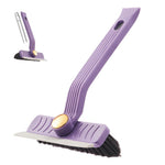 HASTHIP Tile Floor Cleaning Brush for Kitchen and Bathroom with 9.4 in Handheld Design | Rotatable 2 in 1 Scrub Brush and Built in Hair Tweezer