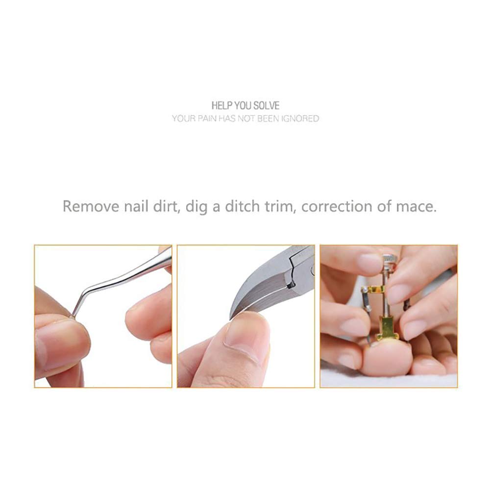 3Pcs Toe Nail Correction Tool Pedicure Tool + Ingrown Toe Nail Lifter + Stainless Steel Nail Clipper/Nipper